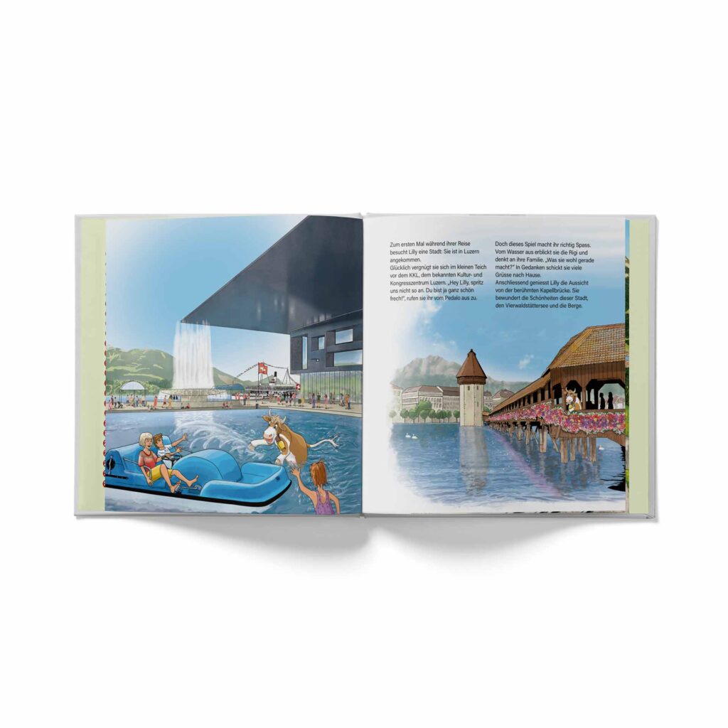 Kinderbuch «Lilly, die reiselustige Kuh» Inhalt Luzern