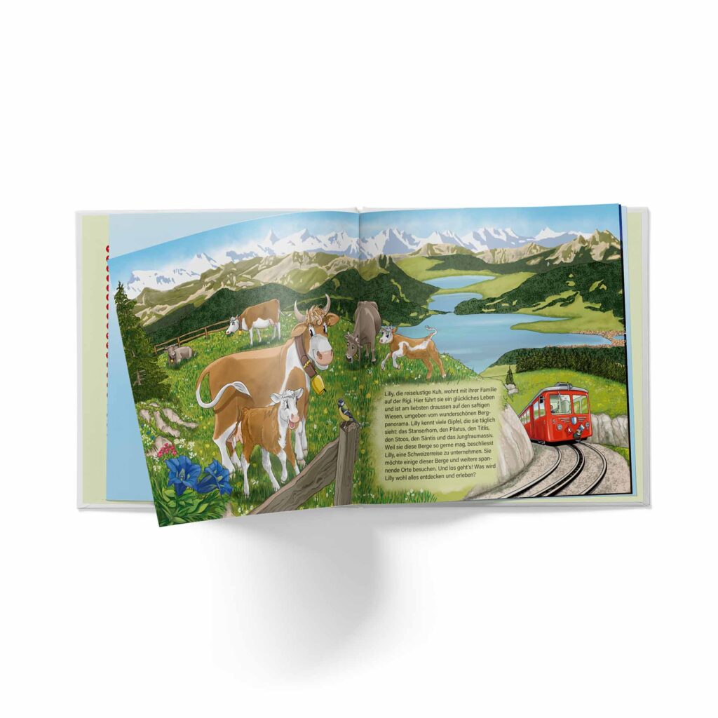 Kinderbuch «Lilly, die reiselustige Kuh» Inhalt Rigi